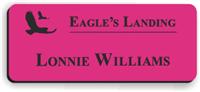 Smooth Plastic Name Tag: Ribbon Pink with Black - LM922-664