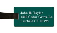 Textured Plastic Luggage Tag: Jungle Green with White - 822-962