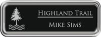 Framed Name Tag: Silver Plastic (rounded corners) - Black and Silver Plastic Insert