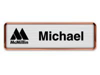 Rose Gold Metal Framed Nametag with Brushed Aluminum and Black