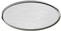 Blank Silver Oval Framed Nametag with Brushed Aluminum