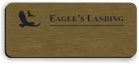Blank Smooth Plastic Name Tag with Logo: Deep Bronze and Black - LM 922-884