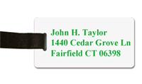 Smooth Plastic Name Tag: White with Green - LM922-209