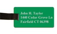 Smooth Plastic Luggage Tag: Kelley Green with White Plastic - LM922-932