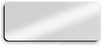 Blank Smooth Plastic Name Tag: Shiny Silver and Black - LM922-334