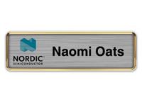 Gold Metal Framed Nametag with Brushed Silver Metal Insert