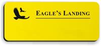 Blank Smooth Plastic Name Tag with Logo: Canary and Black - LM922-704