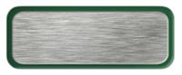 Blank Brushed Silver Nametag with a Green Metal Border